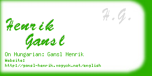 henrik gansl business card